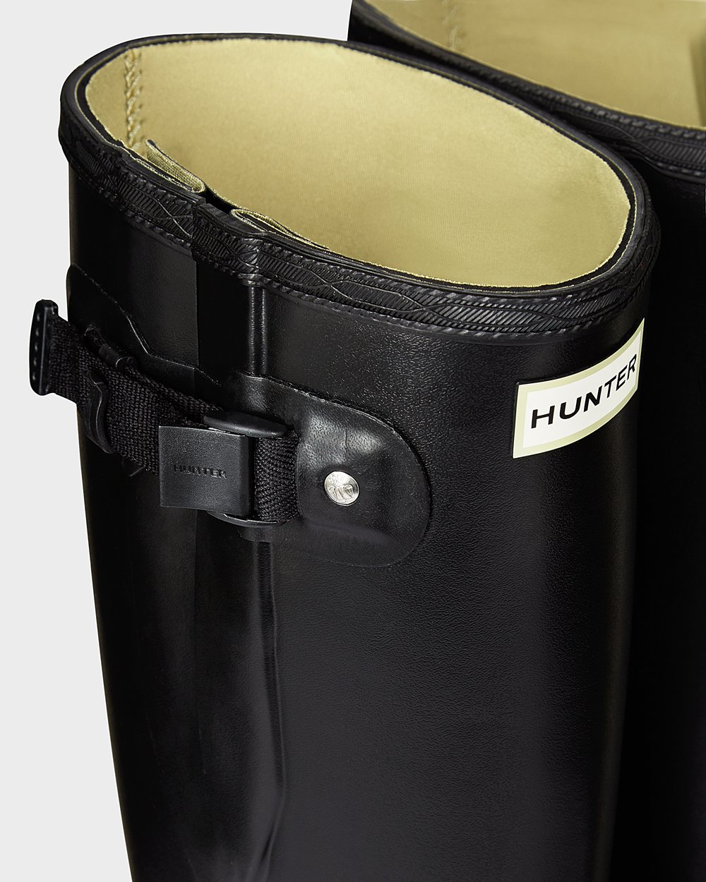 Hunter Høje Gummistøvler Herre Sort | Norris Field Side Adjustable Neoprene Lined | MZWQP-7302